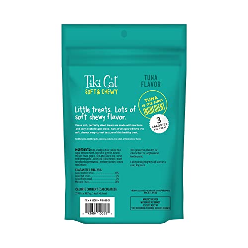 Tiki-Cat-Soft-Chewy-Treats-Tuna-Flavor-3-Calories-Per-Treat-with-Grain-Free-and-No-Added-Gluten-6-oz-Pouch-Pack-of-1