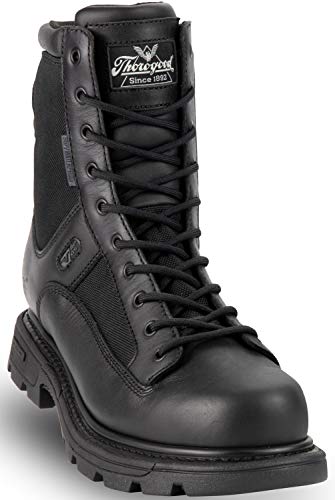 Thorogood Gen-Flex2 8” Side-Zip Waterproof Black Tactical Boots For Men And Women - Lightweight Leather And Nylon With Slip-Resistant Outsole; Eh Rated, Black - 13 W Us #TOP4