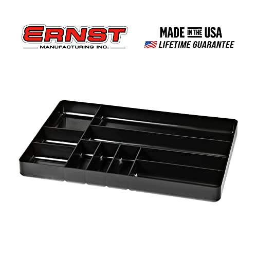 Ernst MFG 10 Compartment Drawer Organizer: Heavy Duty Stackable Tray for Automotive Tool Organization -Low Profile Toolbox - Nuts and Bolts, Tools, Parts, Easy to Clean - Black - Made in the USA thumbnail 9