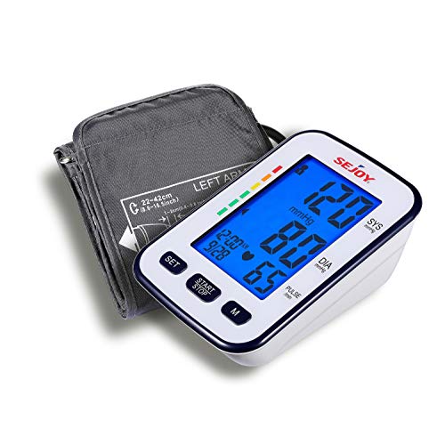 Blood Pressure Monitor, Automatic Upper Arm BP Machine, Digital BP Large Cuff(22-42cm) Kit for Home Use, Pulse Rate Monitoring Meter, Backlit Display, Voice Broadcast, AC Adapter & Batteries Included - Thumbnail 3