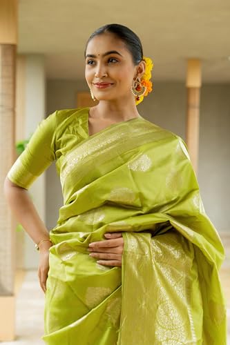 Image of Subham Saree for Woman Silk Cotton Kanjivaram | Soft Easy to Drape Daily Wear Sari with Blouse Fabric
