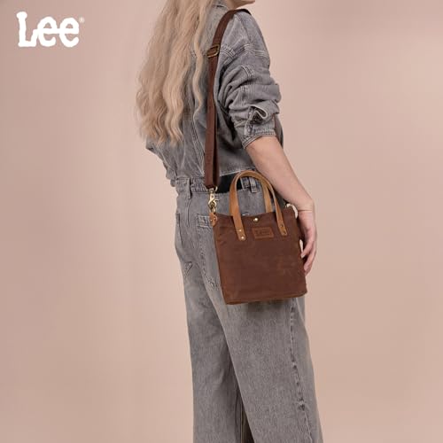 Image of Montana West x Lee Tote Bag for Women Waxed Canvas Top Handle Handbags with Leather Handle and Strap