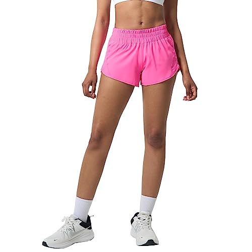 Image of Aurefin Athletic Shorts for Women,Women's Quick Dry Workout Sports Active Running Track Shorts with Elastic and Zip Pockets