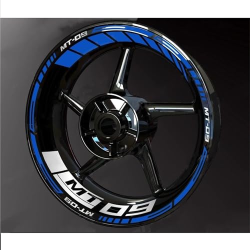 QYGGBD Pegatinas para Llantas Pegatina para Rueda De Motocicleta para Yamaha MT-09 MT09 MT 09, Pegatinas Llanta Rueda, Pegatina Cubo Rueda, Calcomanías Reflectantes Rueda Juego Completo