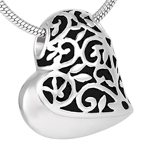 Fleur en forme de coeur bijoux de crémation collier cadeau de deuil et souvenir mémorial familial