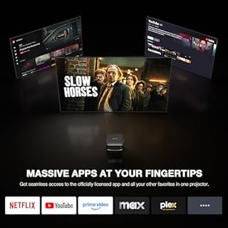 【Officially-Licensed APP & Native 1080P】Thinnest 2.24" Smart Mini Projector with WiFi and Bluetooth, Auto Focus & Keystone Portable Outdoor Projector, VOPLLS 4K Support Home Movie Projector