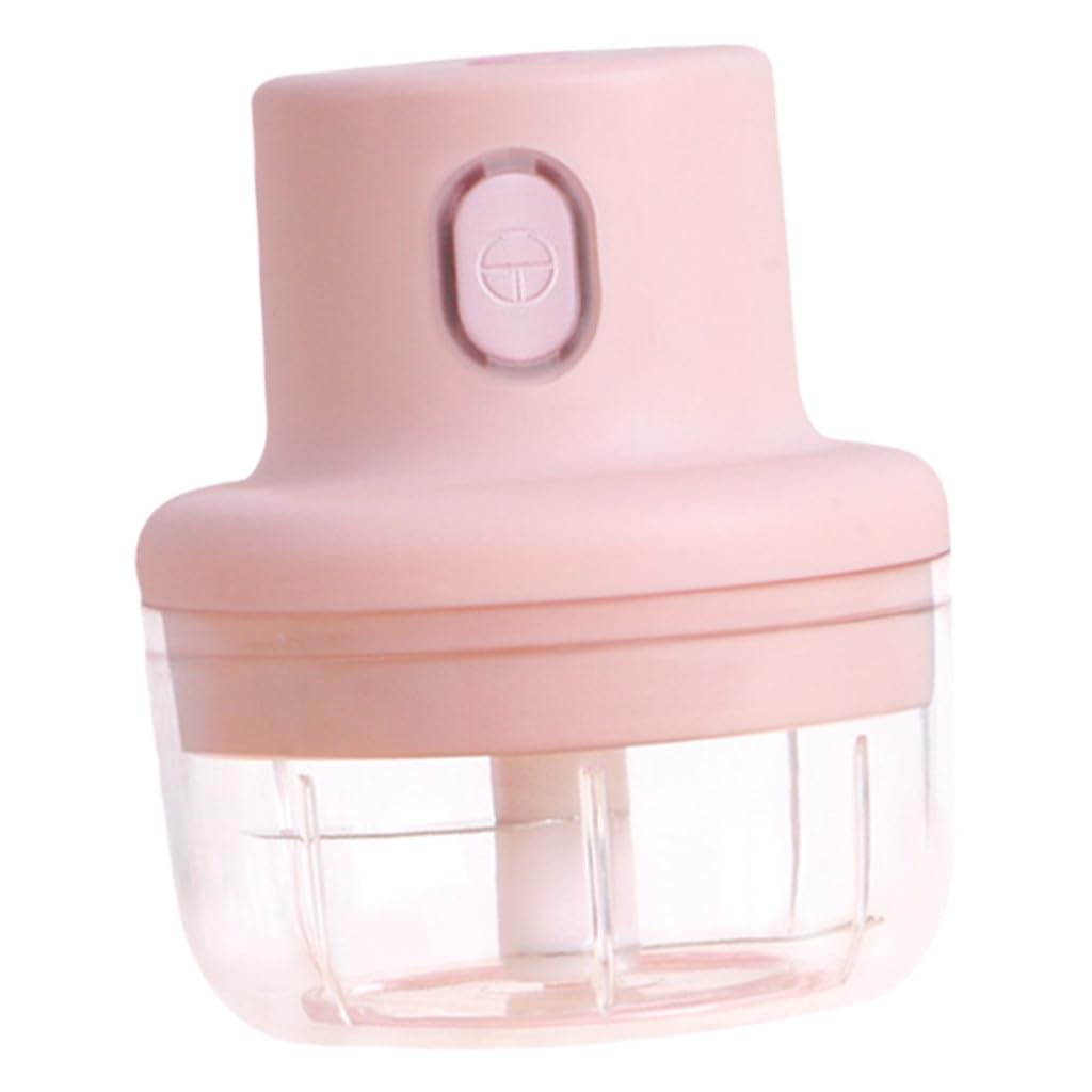 SOLUSTRE Tritatutto Elettrico da Cucina Multifunzione 1 Pezzo Capacità 250ml Motore ad Alta Potenza Utensile per Aglio e Verdure Rosa