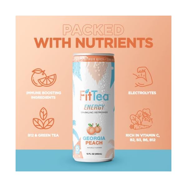 FitTea Healthy Energy Drink 12 Fl Oz Peach Pre Workout