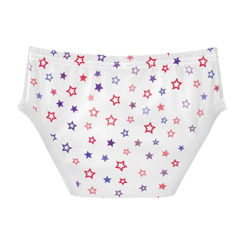 ODAWA Red Blue Stars White Tag Free Cotton Toddler Underwear, Toddler Underwear 2T2