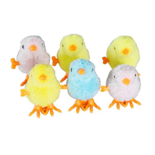N+A 6 Pcs Wind-Up Jumping Colorful Bunny and Chicken Toys for Easter Basket Fillers, Plastic Easter Eggs, Kids Gifts and Party Favors (6 Pcs / 6 Colors) - Thumbnail 3