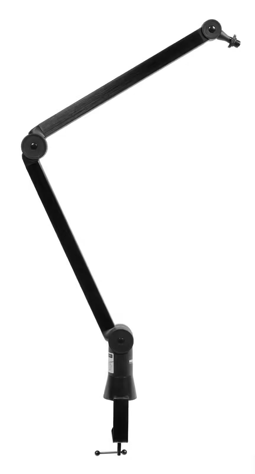 WOODBRASS MS04 Stand Podcast - Brazo articulado micro tipo broadcast para podcast y radio, montaje de mesa ajustable de 1 a 55 mm, gestión de cables integrada, soporte micro metálico negro para home