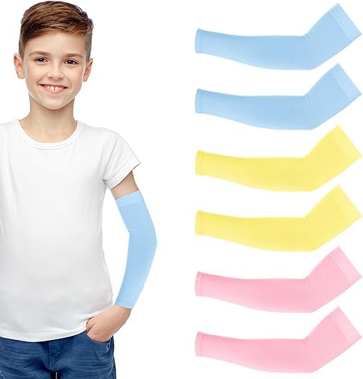 INFISPACE Kids Arm Sleeves for Boys and Girls| Cool Summer Sports Bracelet| Protection from Sun & Dust (Age: 8 to 16 Years) (Random Colors)-image-1