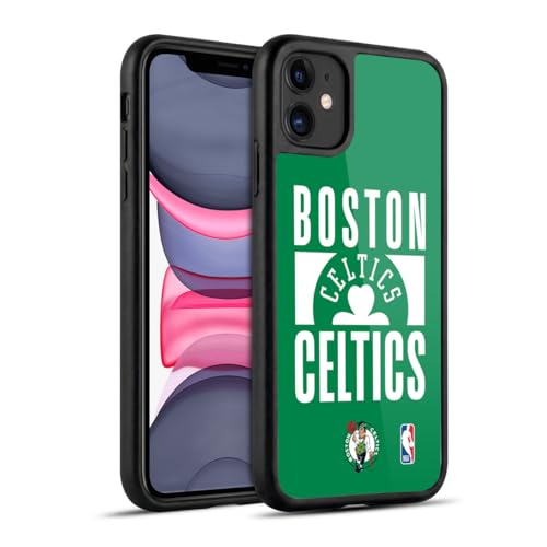 Head Case Designs sous Licence Officielle NBA Typographie Boston Celtics Coque en Gel renforcée [Protection de Qualité Militaire] Compatible avec Apple iPhone 11
