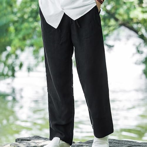 Dress Pants for Men Loose Fit Wide Leg Lounge Trousers Beach Wear Yoga Joggers Chinos Casual Summer Pants with Pocket2