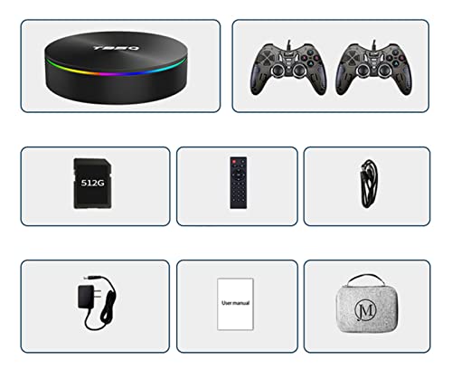 KINMRIS Hyper Base R1 512G 11000 Spiele mit 70 + Simulatoren TV-Box, Quad-Core S905X3 4GB RAM EmuELEC Android TV 9.0 Retro Videospielkonsole mit zwei kabellosen Controllern Cover