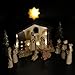 WANCHIY Nativity Set Indoor Christmas Decoration- 13 Pieces Nativity Scene with Manger for Nativity Scene Indoor Use, The Nativity Story Figures- Christian Religious Nativity Sets & Figures (Classic)