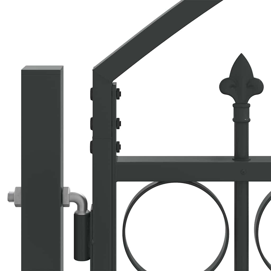 Gartentor Doppelflügel Gartentore U-Design Grau 300 x 125 cm