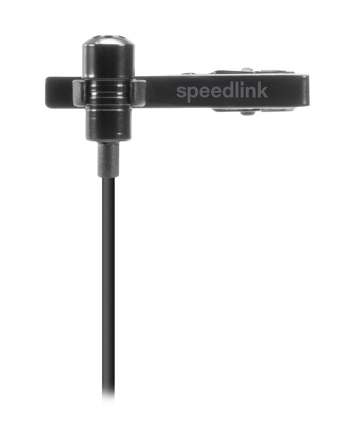 Speedlink SPES clip-on microphone with cable jack 3.5mm - Lavalier microphone with jack plug, clip-on microphone, detachable metal clip, noise cancellation, black