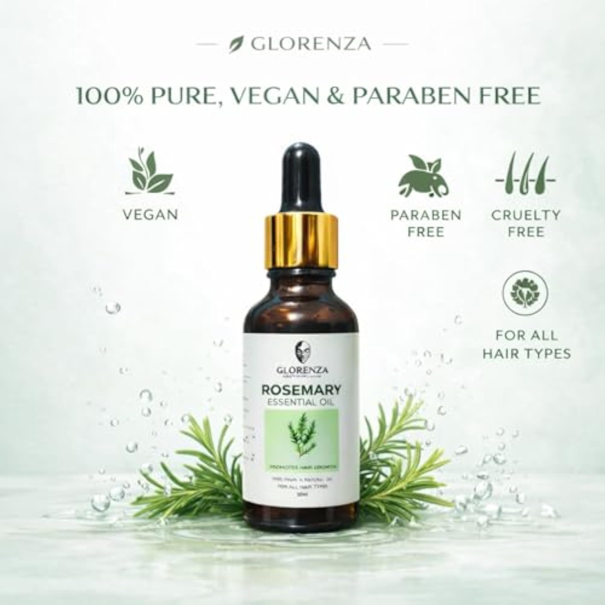 Rosemary Essential Oil & Water Spray for Hair Growth