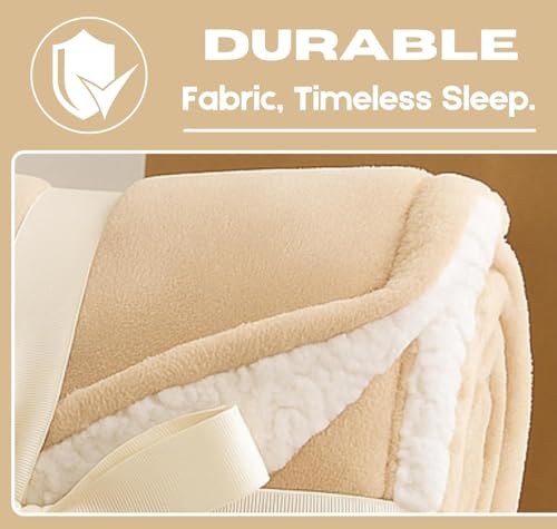 Image of VAS COLLECTIONS Baby Blanket Gift Set | 2-Layer Flannel & Sherpa Wrapping Sheet | Ultra Soft & Cozy | Newborn Boys & Girls | All-Season AC Blanket (130x105 cm, 800 g) (Gift Beige, Baby (800g))