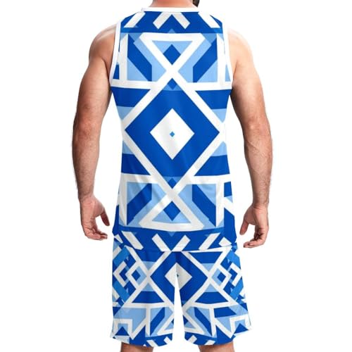 Maillot de basket ample taille 5XL bleu pour jouer confortablement