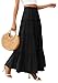 PRETTYGARDEN Boho Maxi Skirts for Women Trendy Summer 2026 Spring Long Flowy A Line Tiered Skirt Beach Vacation Clothes Dress (Black,X-Large)