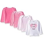 Hanes Baby Long Sleeve T-shirt, Ultimate Flexy Knit Tee for Boys & Girls, 4-Pack