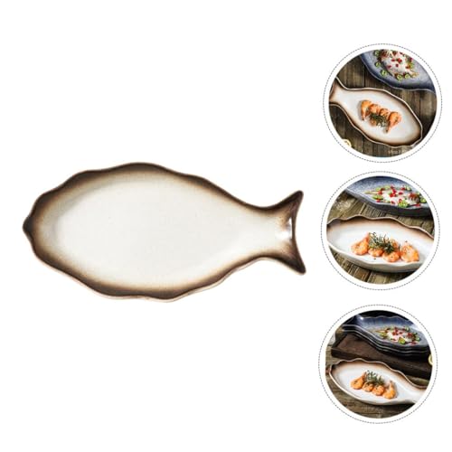 Plato de pescado de cerámica de 14 pulgadas miniatura 7