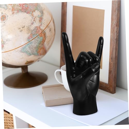 Statue Décorative Main Rock Uonlytech en Résine Noire pour Bureau - 8