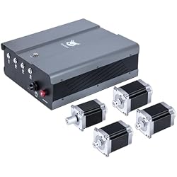 FoxAlien NEMA23 Stepper Motors Upgrade Kit for Masuter 3, 4PCS 57-76 Open-Loop Motors with DM542 Drivers Controller Box, Drag Chain Cable for Masuter 3 CNC Router Machine Milling Engraving