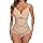 SHAPERIN Women Tummy Control Bodysuit Shapewear Waist Trainer Body Shaper V Neck Slimming Leotard Sculpting Body Suit, Light Beige, M