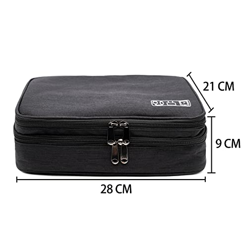 Ruyosn Kabel Organizer Tasche Kabel Wasserdicht Kabeltasche Groß Festplattentasche Elektronische Tasche Doppelschicht Elektro Organizer Cable Bag Elektronik Zubehör Organisator Schwarz
