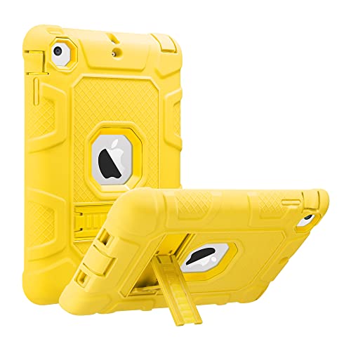 ULAK iPad Mini Case, iPad Mini 2 Case, iPad Mini 3 Case, iPad Mini Retina Case, Three Layer Heavy Duty Shockproof Protective Case for iPad Mini,iPad Mini 2,iPad Mini 3 with Kickstand (Yellow)