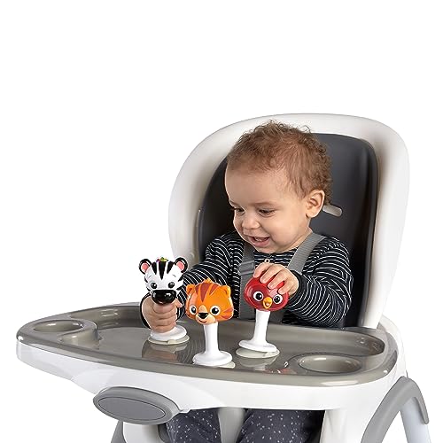 Image of Baby Einstein Rattle & Jingle Trio High Chair Suction Toys Take-Along Musical Rattle Set Age 6 Months +, Multicolor, 3 Count
