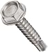 Stainless Steel Sheet Metal Screw, Plain Finish, Hex Head, External Hex Drive, Self-Drilling Point, 1/2" Length, #8-18 Threads (Pack of 100)