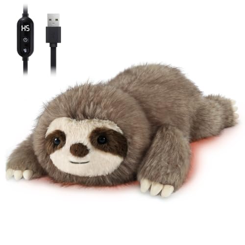 Image of Sloth Heating Pad for Period Cramps USB Power Heated Plush Stuffed Animal