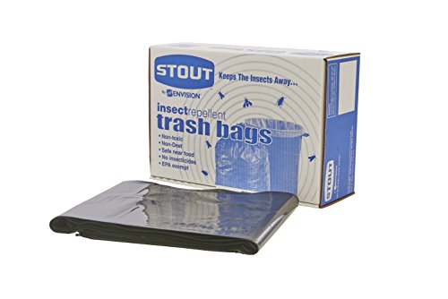 Stout by Envision P4045K20 Insect-Repellent Trash Garbage Bags, 45gal, 2mil, 40 x 45, Black (Box of 65)