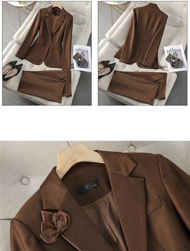 Women Suits Office Work 2 Pieces Set Lady Blazer Formal Business Suit Wedding Tuxedos Party (Blazer+Pants)4