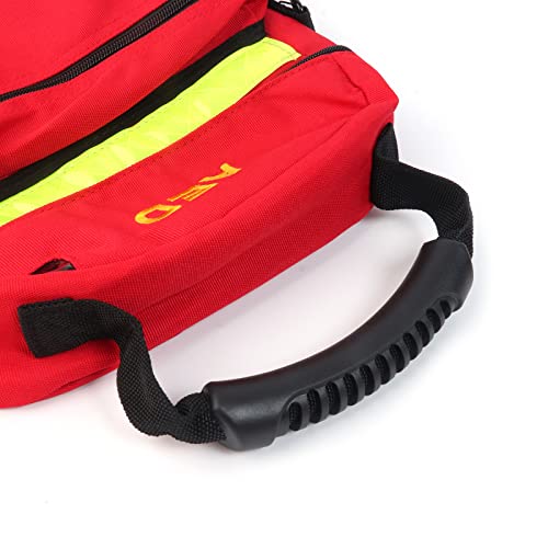 Image of First Aid Bag AED Medical 1st Aid Empty Rescue Defibrillator First Responder Bags for Emergency Critical Healthcare Protection (Bag Only) (Red)