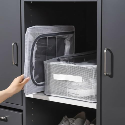 Image of DecorTwist Large Under Bed Storage Box | Heavy-Duty Foldable Organiser with Thick PVC Transparent Cover | Dustproof Storage for Clothes, Shoes, Quilts & Blankets | Home Organizer (Style 1, Pack of 2)