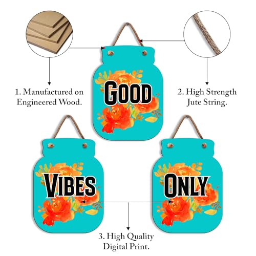 Image of Zesta Wooden Wall Hanging Decorative Items /Hanging Home Wall Decor Items /MDF Decoration Items for Home /Cute Wall Art For Living Room /Home Decor Items Living Room (JAR-04)