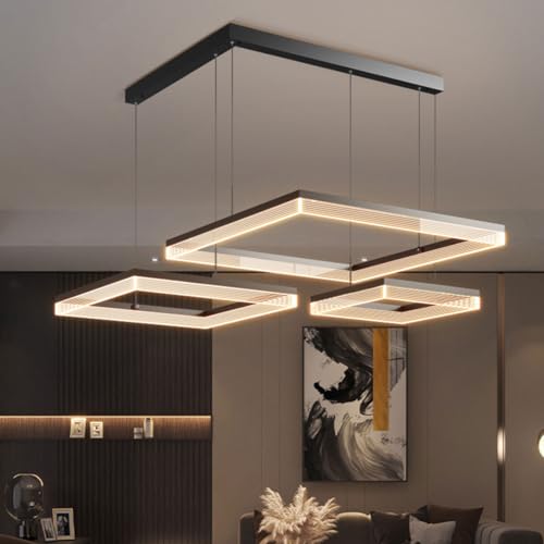 Lámpara de isla LED cuadrada con luz regulable para comedores modernos 6