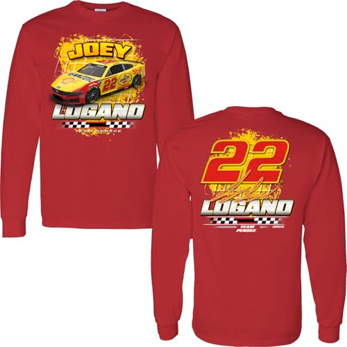 Camiseta manga larga Joey Logano 2025 roja para días de carreras