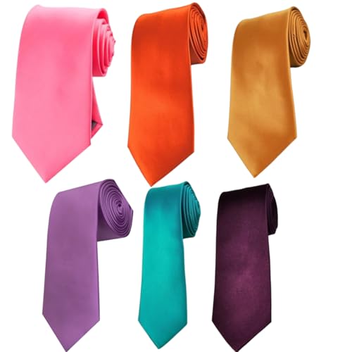 Image of Men's Satin Slim Necktie for Formal Wear | Premium Solid Tie for Office, Wedding, Business Meetings, Party & Interview | Stylish Silk Feel Combo Neck Tie for Men
