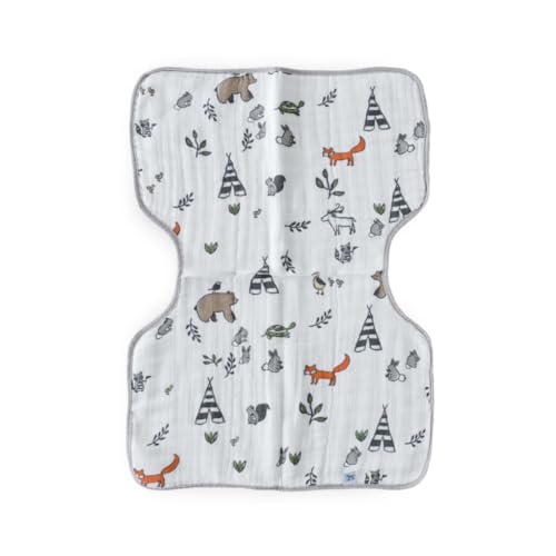 Image of Little Unicorn Ultra-Absorbent Premium Burp Cloth | Soft on Baby's Skin | Larger Size | Ergonomic Design (Forest Friends)