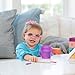 TalkTools Recessed Lid Cup with Handles - Leak Proof | Promotes Oral Motor Skills, Lip Closure, and Self Feeding | Alternative to Sippy Bottle | Food Grade Materials | Dishwasher Safe (Purple)