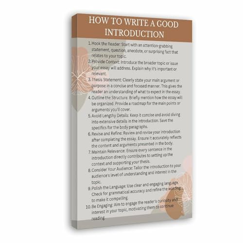 How to Write A Good Introduction Poster Writing Reference Wall