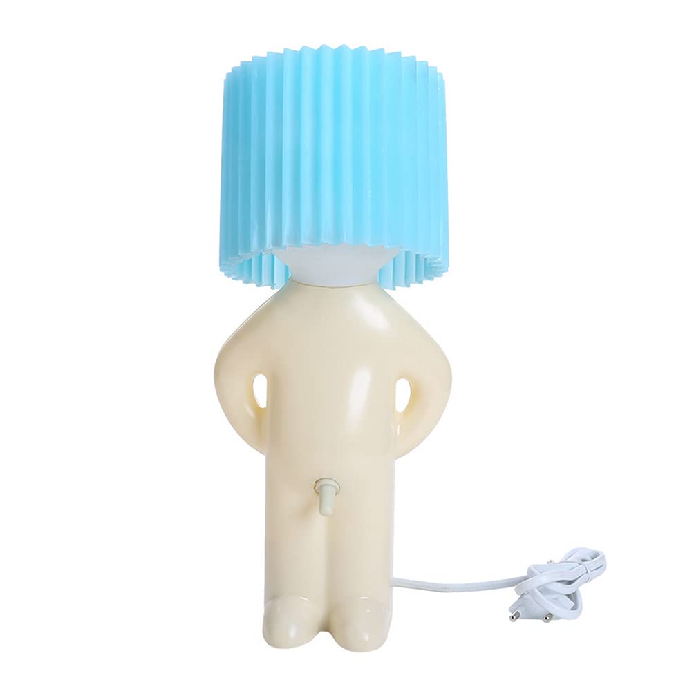 1pc Naughty Boy Desk Light Little Shy Man Home Decoration Creative Lamp Small Night Light (Blue)