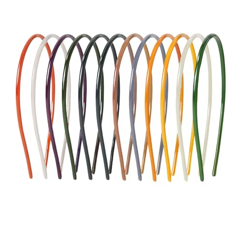 Image of ANNACREATIONS Plastic Headbands with Teeth - Pack of 12 Durable, Lightweight Sports Hair Bands for Women, Girls, Teens & Kids - 0.5cm Non-Slip Hair Accessories (Gloss Finish)