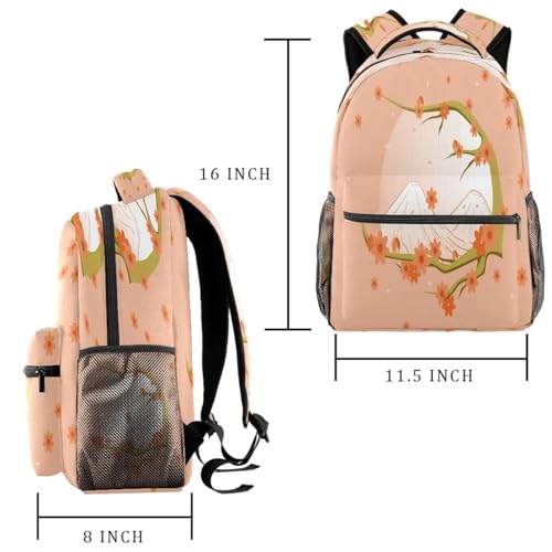 Sac à dos fleurs de pêcher multicolore avec grand volume de rangement
